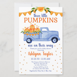 Budget Little Pumpkin Drillinge Jungen Baby Shower