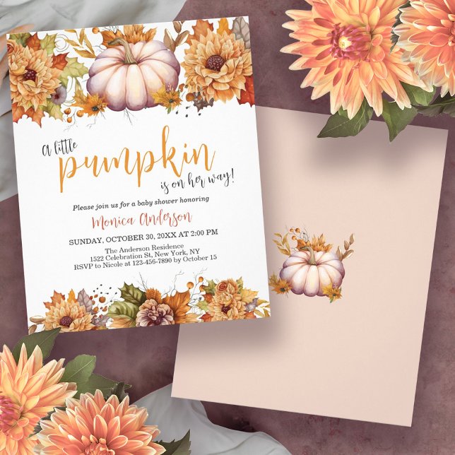 Budget Little Pumpkin Fall Kinderdusche Einladung Flyer (Budget Little Pumpkin Fall Baby Shower Invitation Flyer)