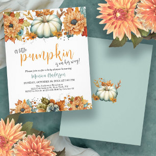 Budget Little Pumpkin Fall Kinderdusche Einladung Flyer