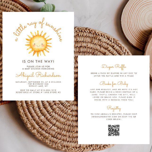 Budget Little Ray of Sunshine QR-Code-Baby-Party (Von Creator hochgeladen)