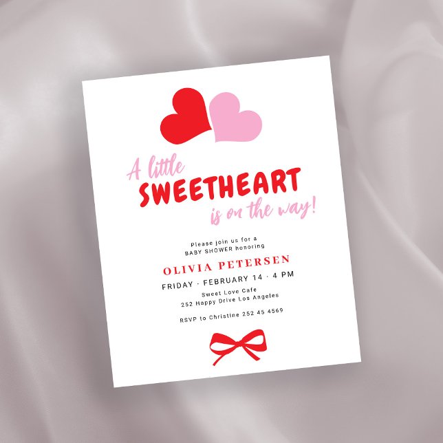 Budget little sweetheart baby shower invitation (Von Creator hochgeladen)