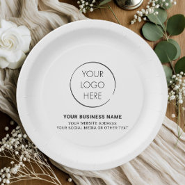 Budget-Logo-Teller, Markenartikel für Business-Mar Pappteller