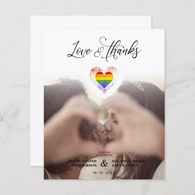 Budget Love & Thanks LGBT Rainbow Pride Heart LGBT (Vorne/Hinten)