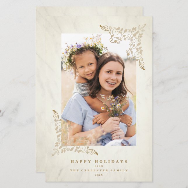 Budget Luxury Lace Blühte Chic Golden Christmas (Vorne/Hinten)