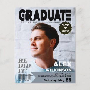 BUDGET Magazin-Cover Style Guy Grad Ankündigung Flyer