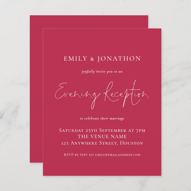 Budget Magenta Wedding Abend Empfang (Vorne/Hinten)