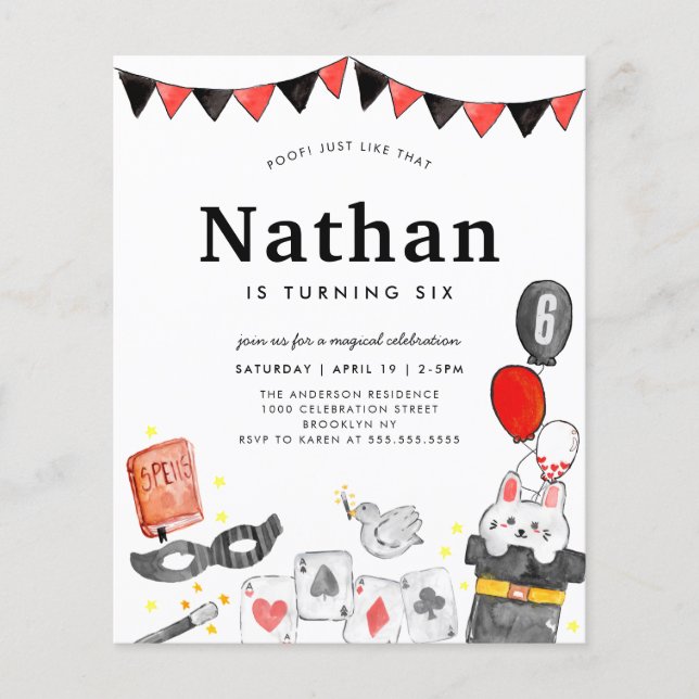 Budget Magician Rabbit Wand Magic Show Geburtstag (Vorderseite)