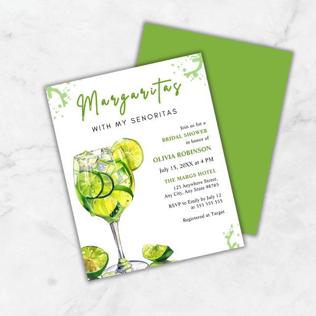 Budget Margaritas & Senoritas Brautparty Einladung (Budget Margaritas with my Senoritas Bridal Shower Invitation )
