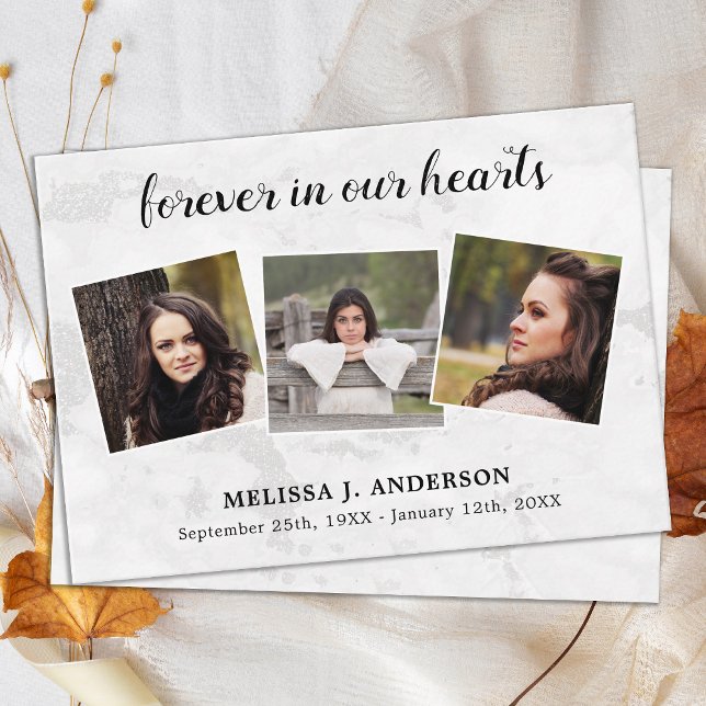 Budget Marmor 3 Foto Beileid Beerdigung Danke Mitteilungskarte (Von Creator hochgeladen)