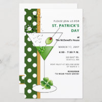 Budget Martini St Patricks Day Party Einladung
