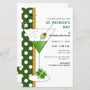 Budget Martini St Patricks Day Party Einladung