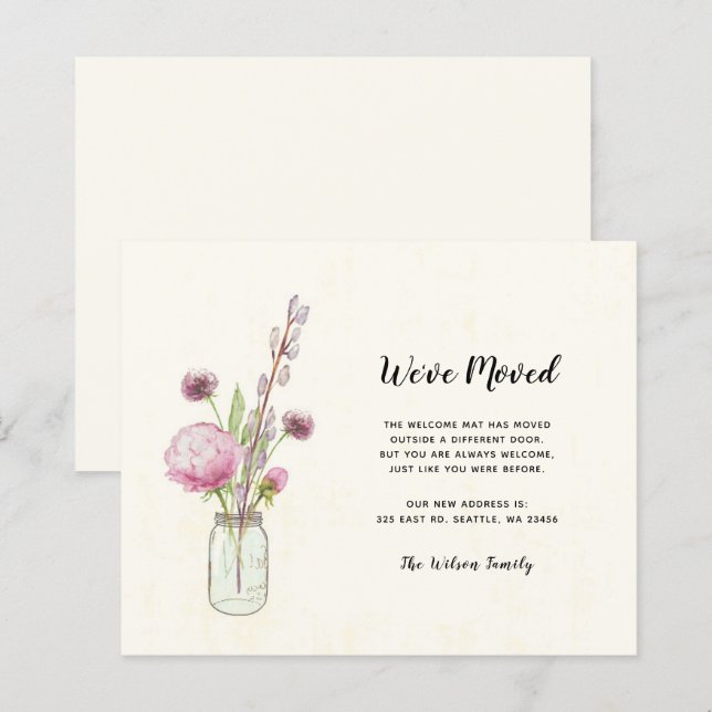 Budget Mason Jar haben wir neue Adresskarten versc (Vorne/Hinten)