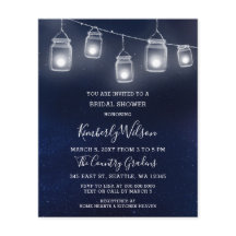 Budget Mason Jars Bridal Dusche Einladung