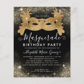 Budget Masquerade Black Gold Glam Glitzer Geburtst