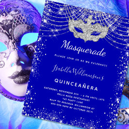 Budget Masquerade Königsblau Silber Quinceanera