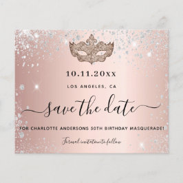 Budget Masqueron Party Rose Gold Save the Date