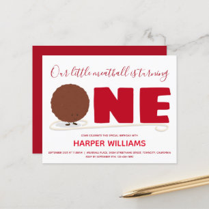 Budget Meatball 1 1. Baby Einladung zum ersten Geb