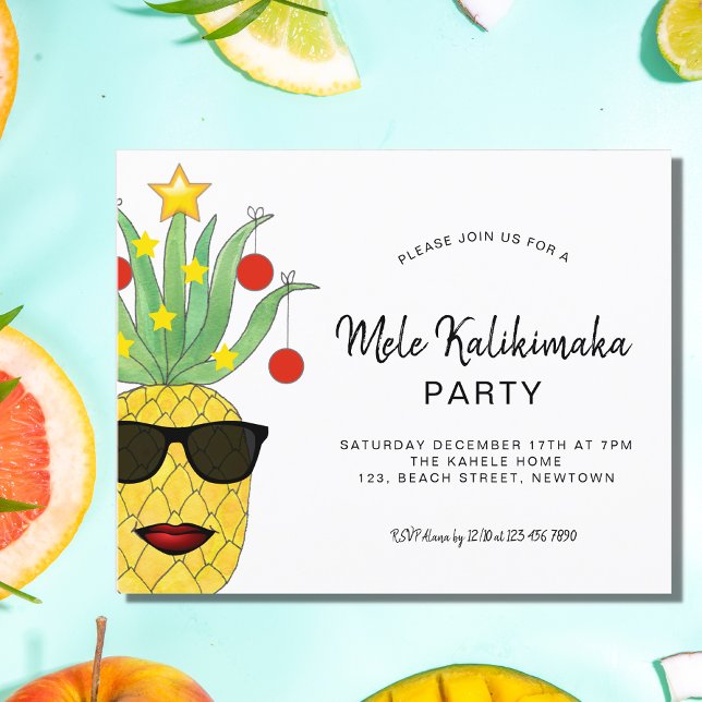 Budget Mele Kalikimaka Party Ananas Einladung (Von Creator hochgeladen)