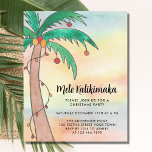 Budget Mele Kalikimaka-Party Einladung<br><div class="desc">Laden Sie Ihre Familie und Freunde zu Ihrem Mele Kalikimaka Party mit diesen preiswerten Einladungen ein. Sie sind mit einer handbemalten Palme geschmückt,  die mit Lichtern und Bausteinen auf einem Aquarellgrund geschmückt ist. Einfach anpassbar. Original Wasserfarbe © Michele Davies.</div>