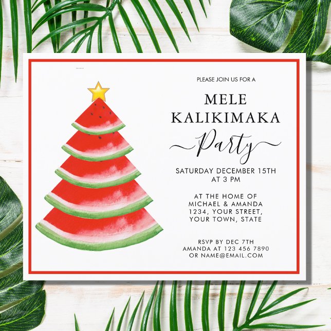 Budget Mele Kalikimaka Watermelon-Party Einladung (Von Creator hochgeladen)