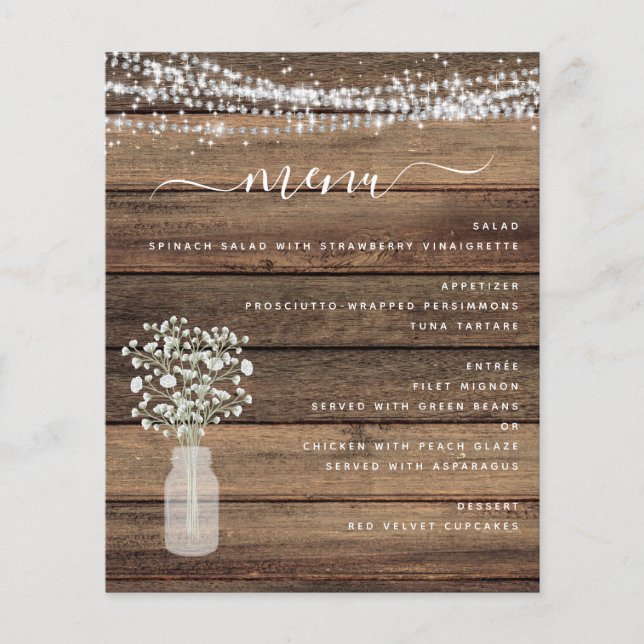 Budget Menü Rustic Baby's Breathe String Lights (Vorderseite)