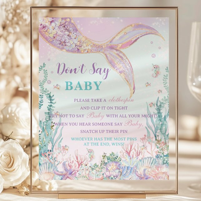 Budget Mermaid Baby Shower Say Baby Fun Game nicht (Von Creator hochgeladen)
