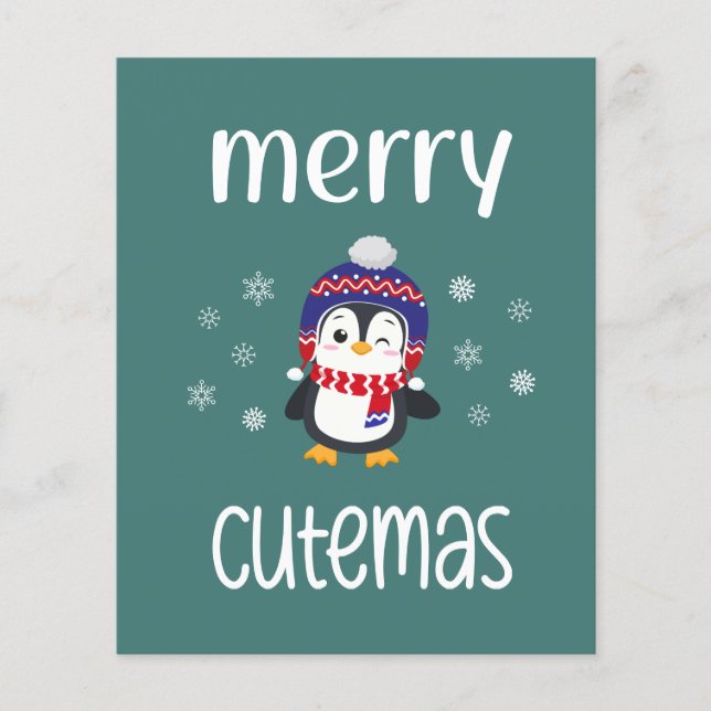 Budget Merry Cutemas Penguin Ferienkarte (Vorderseite)