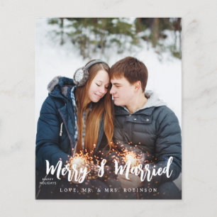 Budget Merry & Verheiratet Minimalistisch V Foto Flyer