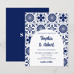 Budget mexikanisch Blue Talavera Tiles Wedding