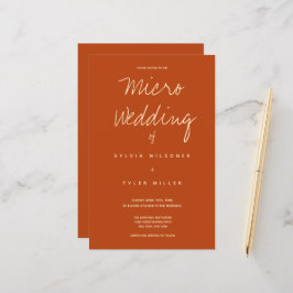 Budget Micro Wedding Burnt Orange Typografie