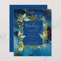 BUDGET Midnight Blue Gold Greenerity Wedding Einla