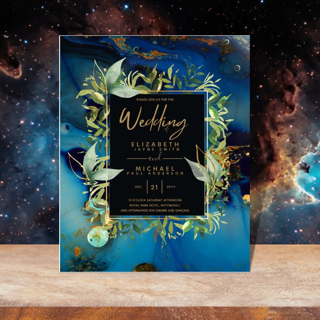 BUDGET Midnight Blue Gold Greenerity Wedding Einla (Von Creator hochgeladen)