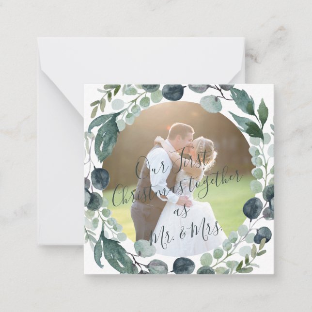 Budget MINI Modernes Foto Weihnachten Mitteilungskarte (Vorderseite)