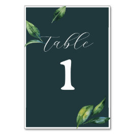 Budget Minimal Elegance Green Wedding Tischnummer