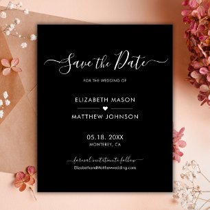 Budget Minimal Elegantes Script Save the Date schw