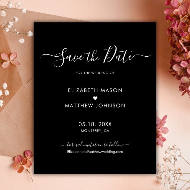 Budget Minimal Elegantes Script Save the Date schw (Von Creator hochgeladen)