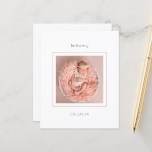 Budget Minimal Foto Baby Girl Geburtsankündigung