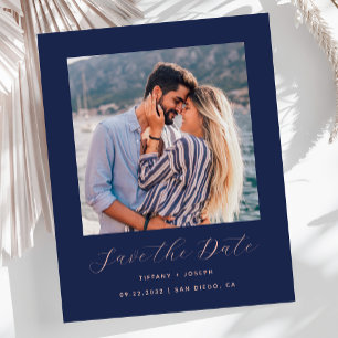 Budget Minimal Foto Navy Blau Röte Save the Date