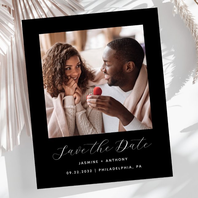 Budget Minimal Foto Script Save the Date schwarz (Von Creator hochgeladen)