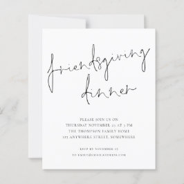 Budget Minimal Friendsgiving Dinner Weiße Einladun