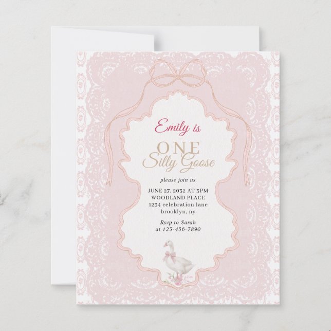 BUDGET Minimal Lace One Silly Goose 1. Geburtstag (Vorderseite)