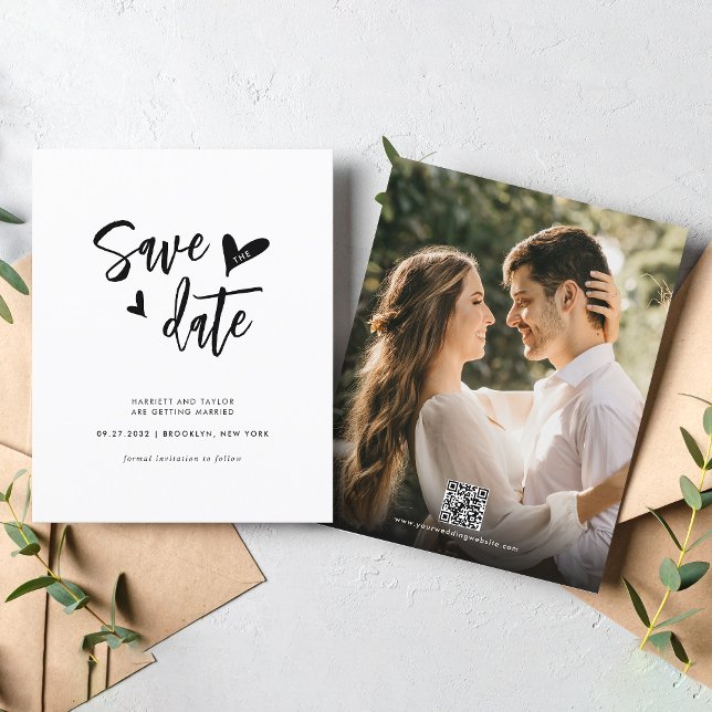 BUDGET Minimal Lovely Heart Foto QR Code Wedding (Von Creator hochgeladen)