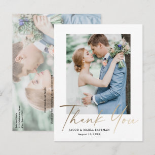 Budget-Minimal-Script-Foto-Hochzeit-Danke Postkarte