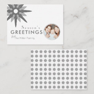 Budget Minimal Silver Snowflake Familienunternehme Mitteilungskarte