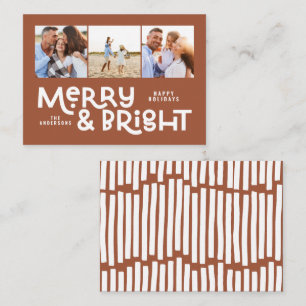 Budget minimale Typografie 3 Foto Weihnachten Mitteilungskarte
