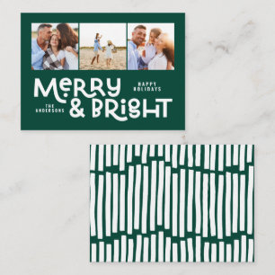 Budget minimale Typografie 3 Foto Weihnachten Mitteilungskarte