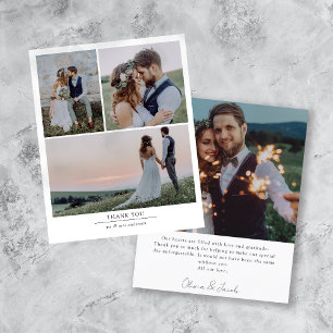 Budget-Minimalist-4-Foto-Hochzeit-Dankeschön-Karte