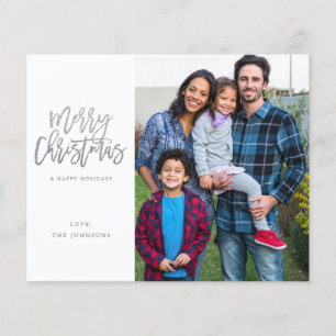 Budget Minimalist Foto mit Silber Frohe Weihnachte Flyer