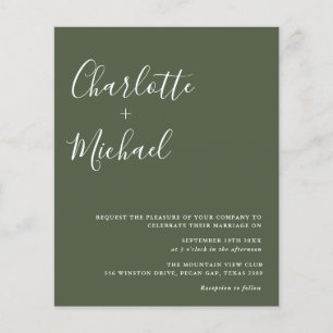Budget-Minimalist Oliven-Grün-Hochzeit