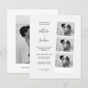 BUDGET Minimalist Photo-Streifen-Skript-Hochzeit